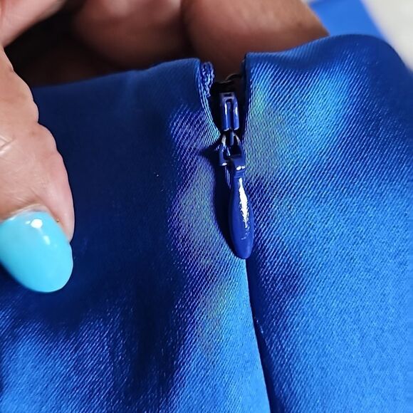 Ba Nites Women's Bodycon With Side Ruffled Midi Dress Royal Blue 8 - Picture 7 of 16